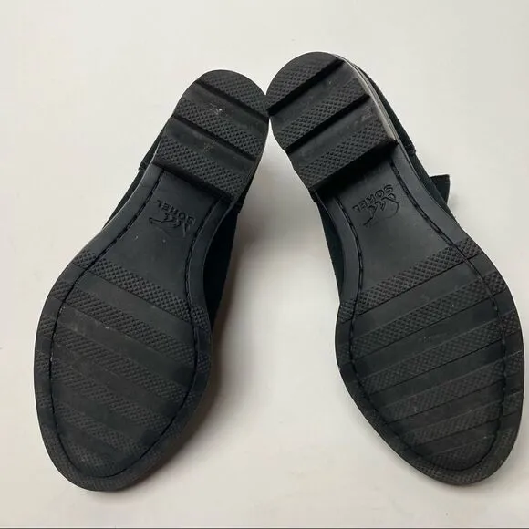 Sorel Lolla Cut Out Ankle Boots Black Suede 6.5 waterproof