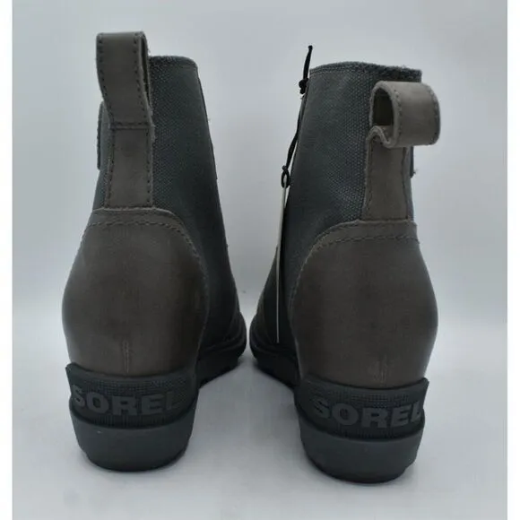 Sorel Women Size 8 Evie II NW Lace Quarry Grill Waterproof Wedge Booties Boots