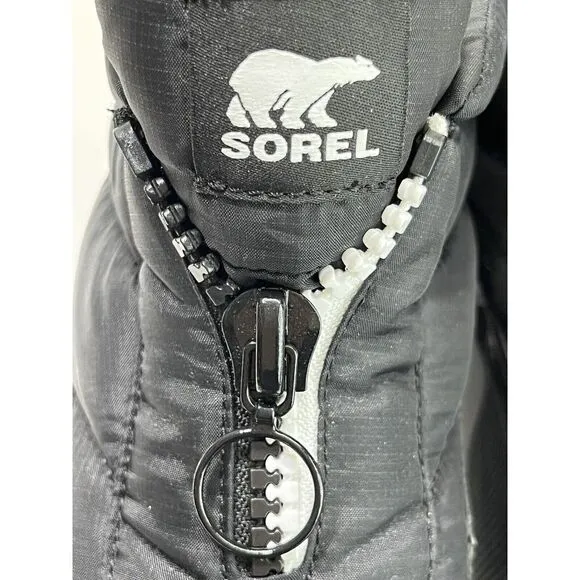 SOREL Womens Out N About III Puffy Zip Ankle Boots Size 9 M Black Waterproof Zip