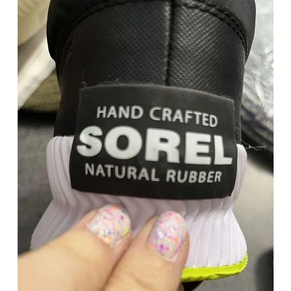 SOREL Womens Out N About III Puffy Zip Ankle Boots Size 9 M Black Waterproof Zip