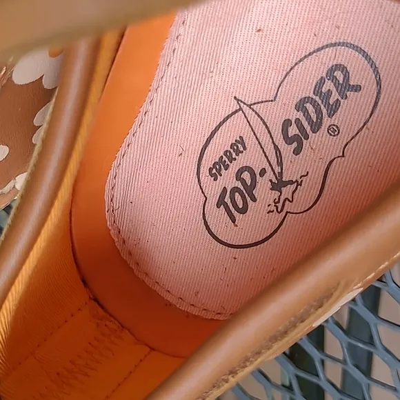 Sperry Leather Topsider Pink Flower Lug Sole STS25240 Mens 9.5