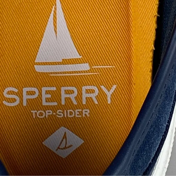 Sperry Men's Navy Blue And White Soletide Lace-up Sneakers Size 8