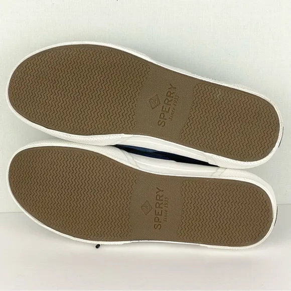 Sperry Men's Navy Blue And White Soletide Lace-up Sneakers Size 8