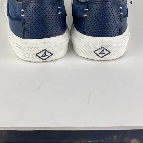 Sperry Men's Navy Blue And White Soletide Lace-up Sneakers Size 8