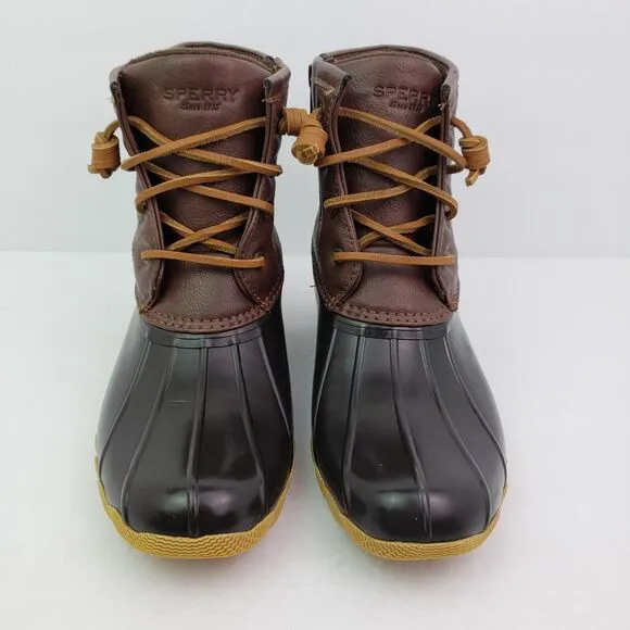 Sperry Top Sider Saltwater Toddler Size 12 Brown Leather Waterproof Duck Boots