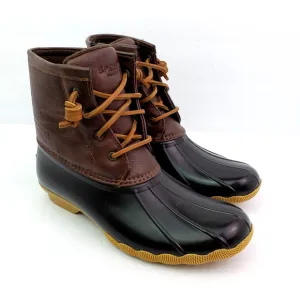 Sperry Top Sider Saltwater Toddler Sz 12 Brown Leather Waterproof Duck Boots