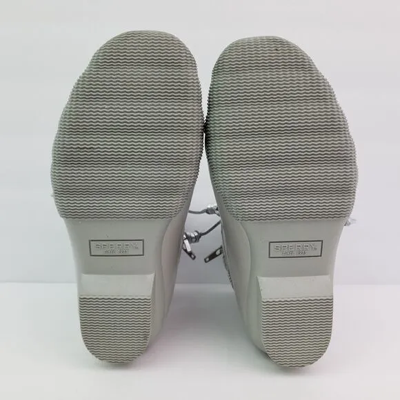 Sperry Top Sider Saltwater Youth Girls Sz 3Y Silver Waterproof Duck Boots