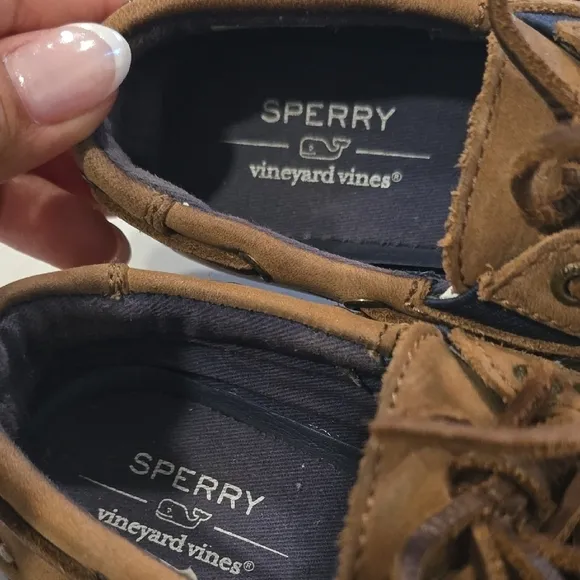 Sperry   Vineyard Vines Sahara Little Boys Brown Boatshoe sz 9