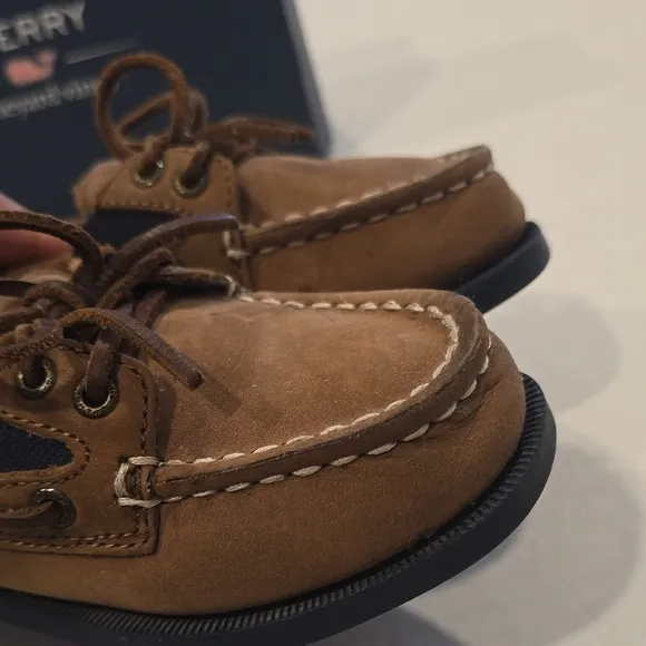 Sperry   Vineyard Vines Sahara Little Boys Brown Boatshoe sz 9