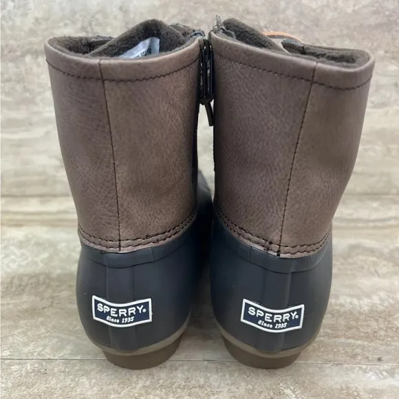Sperry Womens Saltwater Wool Embossed Brown Duck Boot w/ Thinsulate