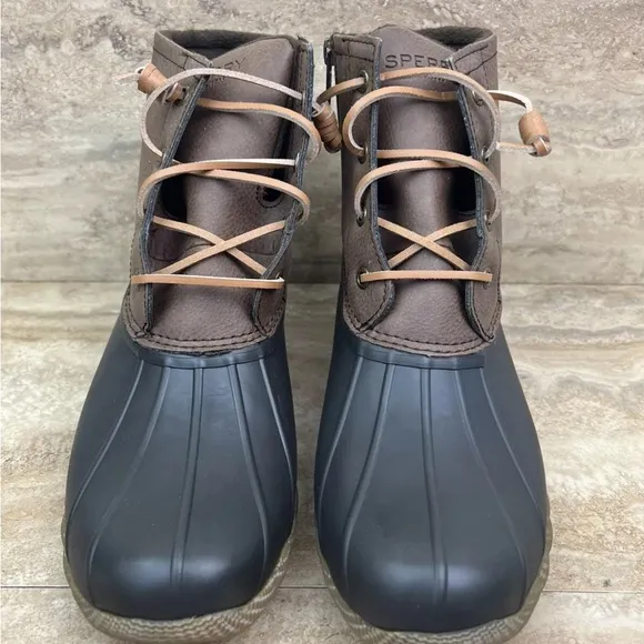 Sperry Womens Saltwater Wool Embossed Brown Duck Boot w/ Thinsulate