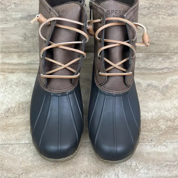 Sperry Womens Saltwater Wool Embossed Brown Duck Boot w/ Thinsulate