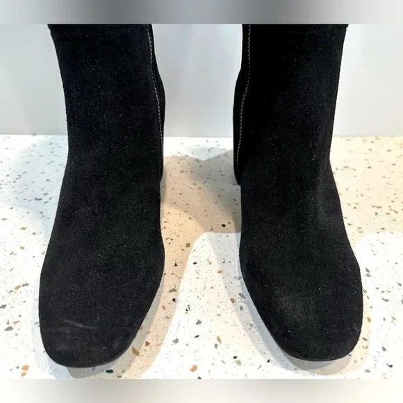 Splendid Black Suede Leather Knee High Tall Boots‎