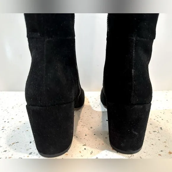 Splendid Black Suede Leather Knee High Tall Boots‎