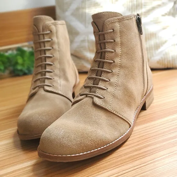 Splendid Orella women's 9 Suede Leather Ankle boots tan side zipper like New