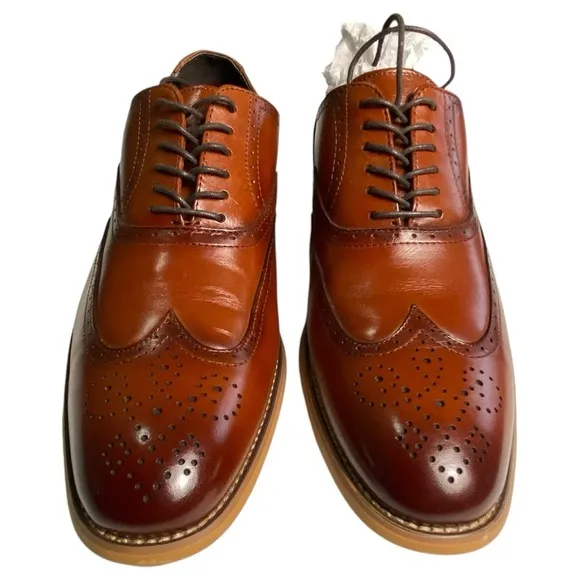 Stacey Adams Classic Brown Leather Oxford Brogues, 8.5