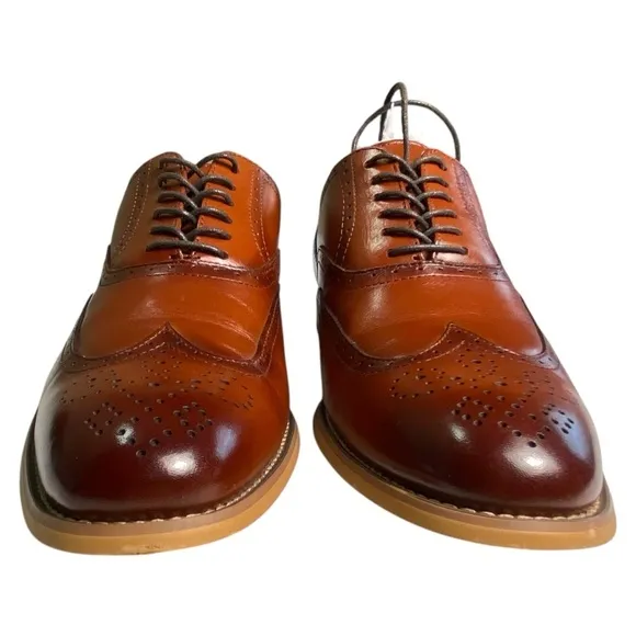 Stacey Adams Classic Brown Leather Oxford Brogues, 8.5