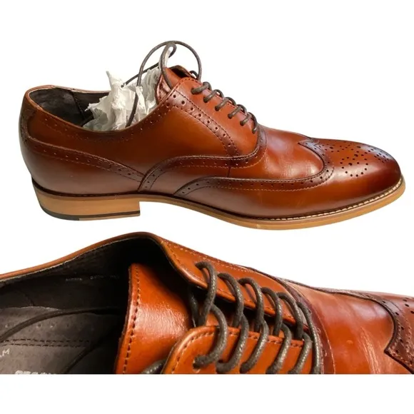 Stacey Adams Classic Brown Leather Oxford Brogues, 8.5