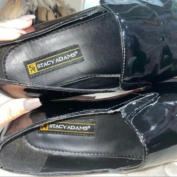 Stacy Adams 21113-004 Black Patent Leather Loafer Shoes Size 11M