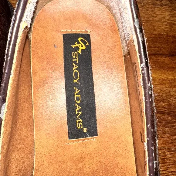 Stacy Adams Brown Cognac Genuine Snake Leather Tassel Loafer Mens Shoe 8M