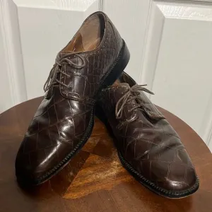 🔥🔥 STACY ADAMS Crocodile Genuine Leather Shoes - Sz 11 1/2 - GREAT Condition