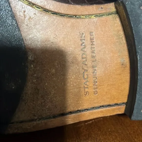🔥🔥 STACY ADAMS Crocodile Genuine Leather Shoes - Sz 11 1/2 - GREAT Condition