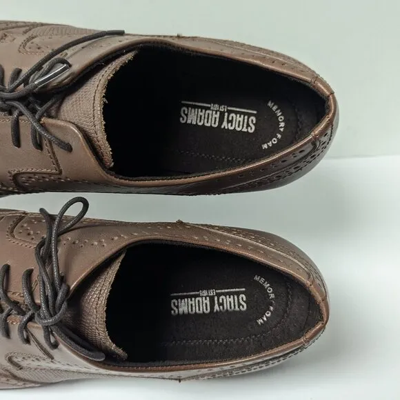 Stacy Adams Lace-Up Oxford, Brown Leather, Men's 12 M