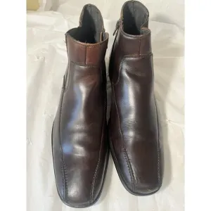 Stacy Adams Leather Boots Dark Brown 10. 5 Chukka Side Zip Men