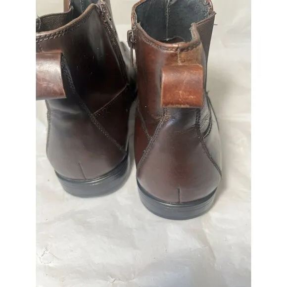 Stacy Adams Leather Boots Dark Brown 10. 5 Chukka Side Zip Men
