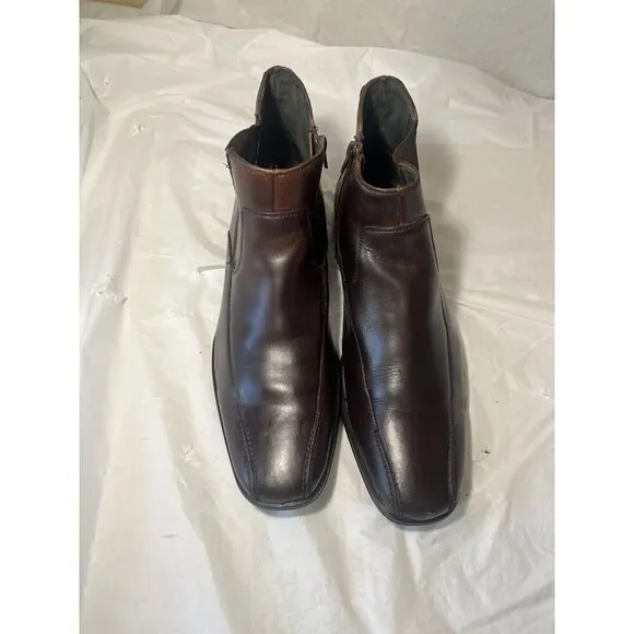 Stacy Adams Leather Boots Dark Brown 10. 5 Chukka Side Zip Men
