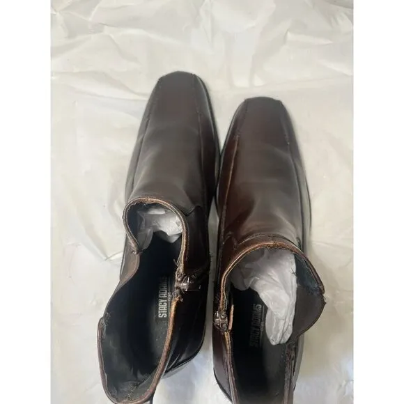 Stacy Adams Leather Boots Dark Brown 10. 5 Chukka Side Zip Men