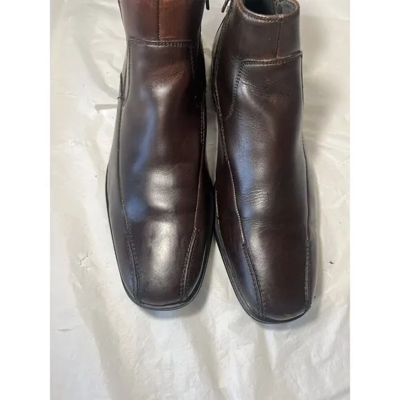Stacy Adams Leather Boots Dark Brown 10. 5 Chukka Side Zip Men