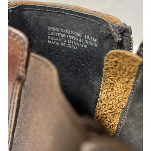 Stacy Adams Leather Boots Dark Brown 10. 5 Chukka Side Zip Men