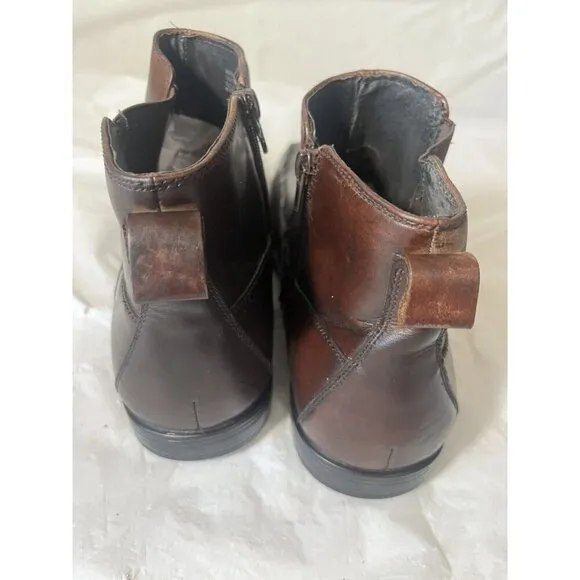 Stacy Adams Leather Boots Dark Brown 10. 5 Chukka Side Zip Men