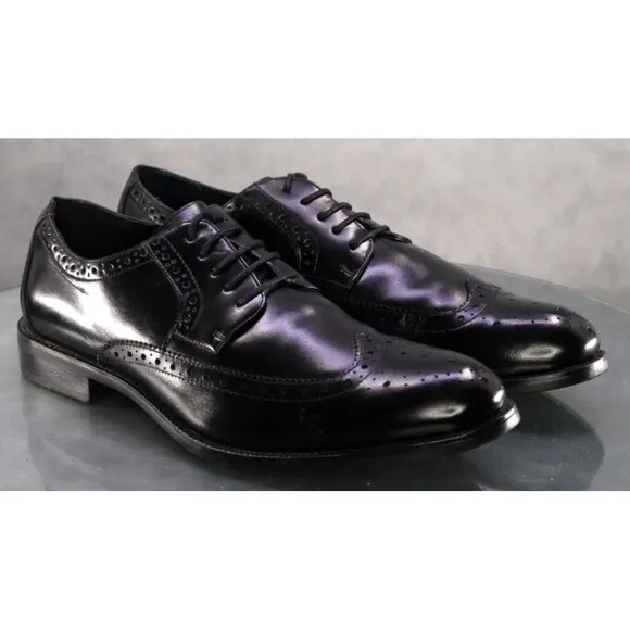 Stacy Adams Men's Wingtip Oxfords Dress Shoes Size 10.5 M Leather Black