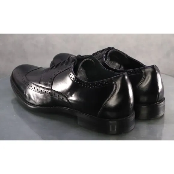 Stacy Adams Men's Wingtip Oxfords Dress Shoes Size 10.5 M Leather Black