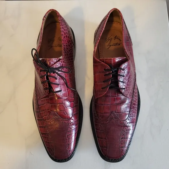 Stacy Adams Signature Genuine Lizard Men's Oxford Dress Shoes, Size 10,Red