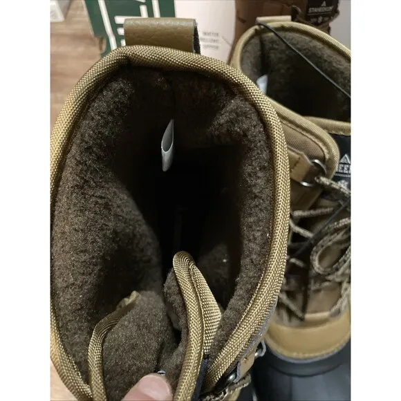 Staheekum Men's Insulated Snow Duck Boots Brown Black Waterproof Size 12