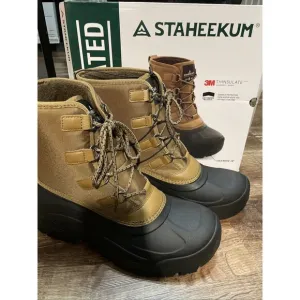 Staheekum Men's Insulated Snow Duck Boots Brown Black Waterproof Size 12