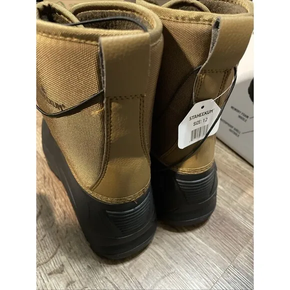 Staheekum Men's Insulated Snow Duck Boots Brown Black Waterproof Size 12