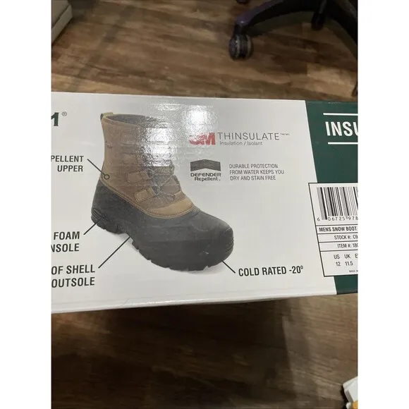 Staheekum Men's Insulated Snow Duck Boots Brown Black Waterproof Size 12