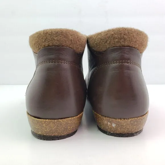 Stegmann Vienna Womens Size 7 Brown Leather Wool Chukka Clog Boot Shoes