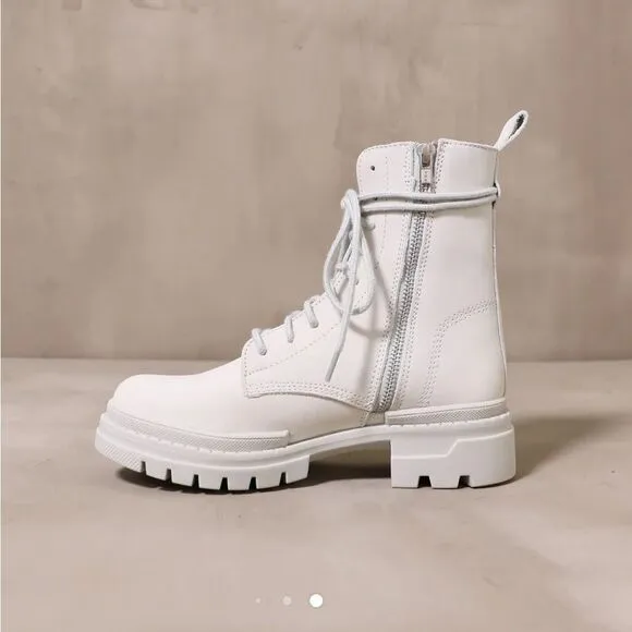 Steve Madden Clean Slate Combat Boot White US 8