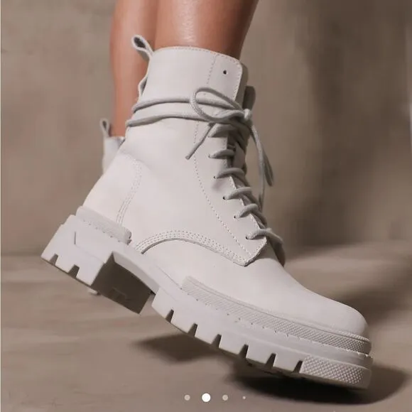 Steve Madden Clean Slate Combat Boot White US 8