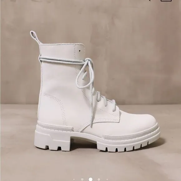 Steve Madden Clean Slate Combat Boot White US 8