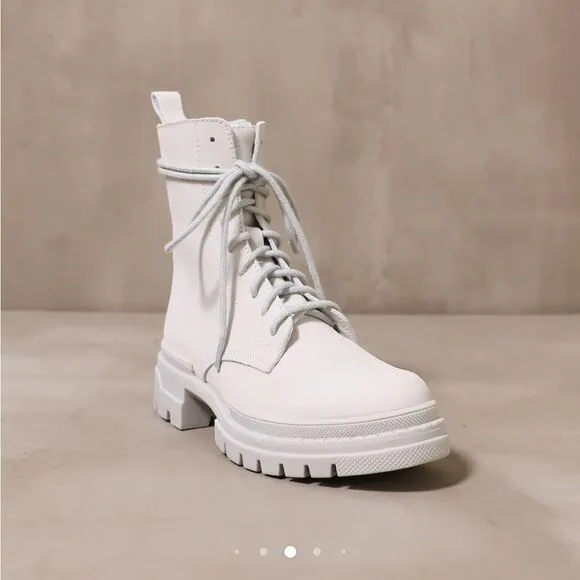 Steve Madden Clean Slate Combat Boot White US 8