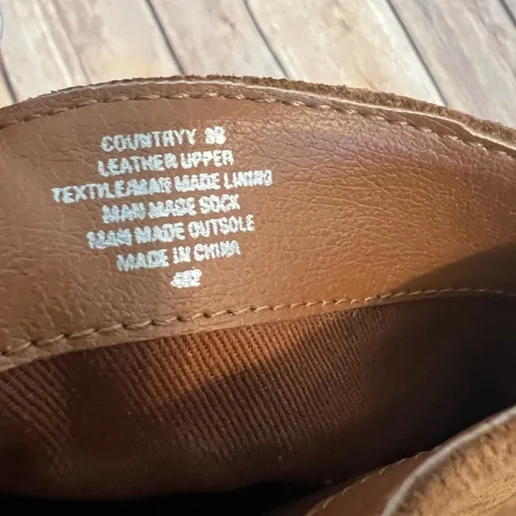 Steve Madden Countryy Cowgirl Fringe Suede Leather Brown Heeled Booties Size 9