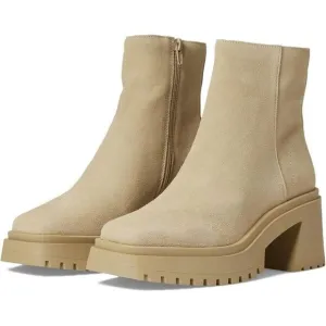 Steve Madden Fella Boots Women's US 8.5 Sand Suede Round Toe Ankle Bootie KHD392