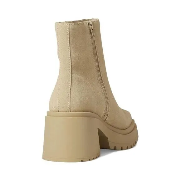 Steve Madden Fella Boots Women's US 8.5 Sand Suede Round Toe Ankle Bootie KHD392