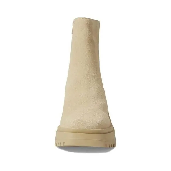 Steve Madden Fella Boots Women's US 8.5 Sand Suede Round Toe Ankle Bootie KHD392